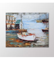 Arty Tablo Sahilde Yelkenliler Tablo (Karışık)