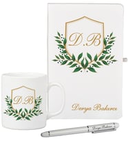 Kişiye Özel Olarak Hazırlanmış Beyaz Defter Kupa Kalem Seti