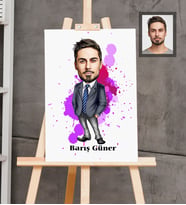 Kişiye Özel İş Adamı Karikatürlü  Ahşap Tablo 30x47 Bay-9