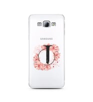 Pembe Çiçekli Harf Tasarım Süper Şeffaf Silikon Telefon Kılıfı Samsung A8 (2015)