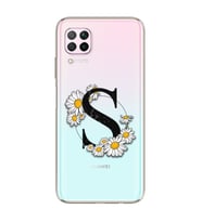 Papatya Harf Tasarım Süper Şeffaf Silikon Telefon Kılıfı Huawei P40 Lite S-Harfi