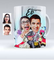 BK Gift Kişiye Özel Evleniyoruz Karikatürlü Beyaz Kupa Bardak  8