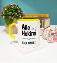 Aile Hekimi Tasarımlı Aile Hekimi Kupa Bardak Sarı
