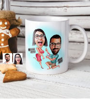 BK Gift Kişiye Özel Benimle Evlenir Misin Karikatür Beyaz Kupa Bardak