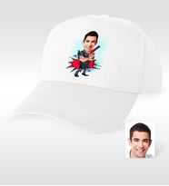 BK Gift Kişiye Özel Bay Erkek Kuaförü Karikatür Beyaz Şapka  1