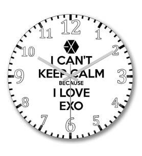 Exo I Can't Keep Calm Duvar Saati Bombeli Gercek Cam