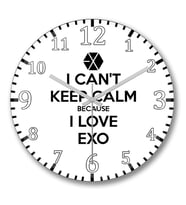 Exo I Can't Keep Calm Duvar Saati Bombeli Gercek Cam