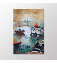 Arty Tablo Suluboya Tekneler ve İstanbul Tablo (Karışık)