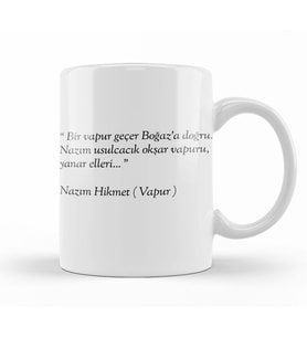 Nazım Hikmet Vapur Şiiri Kupa Bardak Porselen