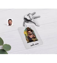 BK Gift Kişiye Özel Viking Karikatürlü Şeffaf Pleksi Anahtarlık (Beyaz)