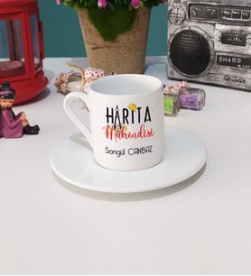 Harita Mühendisi Türk Kahvesi Fincanı