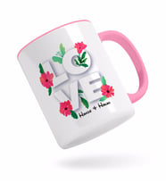 BK Gift Kişiye Özel Love Tasarımlı Pembe Kupa Bardak-3