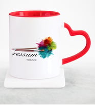 BK Gift Kişiye Özel Mesleki Ressam Kırmızı Kalpli Kupa Bardak