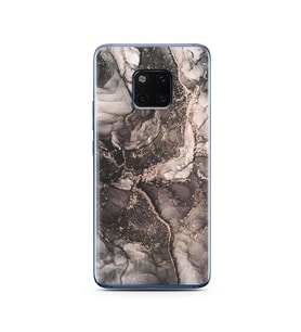Gri Mermer Tasarımlı Süper Şeffaf Silikon Telefon Kılıfı Huawei Mate 20 Pro