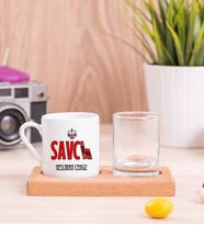 Savcı Ahşap Sunumlu Türk Kahvesi Fincanı