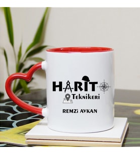 Harita Teknikeri Kupa Bardağı Kalpli