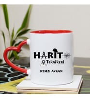 Harita Teknikeri Kupa Bardağı Kalpli