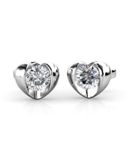 Monemel Swarovski Taşlı Kalp Küpe (Altın Kaplama) Sevgililer Günü Hediyesi