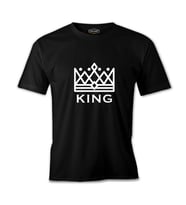 King and Queen - King Siyah Erkek Tshirt