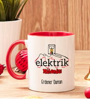 Elektrik Mühendisine Hediye İçi Ve Kulpu Renkli Kupa Bardak