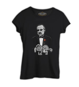 The Godfather - The Cat Siyah Kadın Tshirt