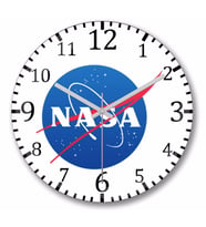 Nasa Logosu Duvar Saati Bombeli Gercek Cam