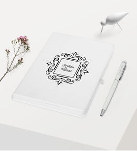 BK Gift Kişiye Özel Beyaz Defter Kalem Hediye Seti -1, Öğretmene Hediye, Yeni İş, Ofis Hediyesi, Arkadaşa Hediye