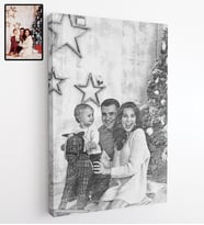Kişiye Özel Yılbaşı Yeni Yıl Karakalem Tasarımlı Kanvas Tablo 50x70 - MODEL 2