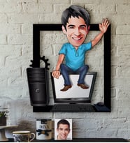 BK Gift Kişiye Özel Bay Bilgisayar Mühendisi Karikatürlü 3D Ahşap Tablo