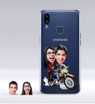 BK Gift Kişiye Özel Sevgililer Karikatürlü Samsung Galaxy A10s İnce Şeffaf Silikon Telefon Kapağı-17 (Beyaz)
