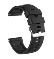 Microsonic Oppo Watch 46mm Kordon, Silicone RapidBands Siyah ( Gold Pimli )