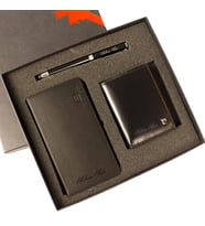 Kişiye Özel Pierre Cardin Deri Cüzdan Kalem ve Defter Seti P032