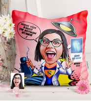 BK Gift Kişiye Özel Bayan Diş Hekimi Karikatürlü  Yastık  1