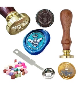Mektup Damga Mühürü Taç & Arı + 30 Mühür Mumu + Eritme Kaşığı
