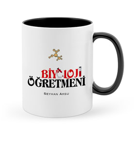 BK Gift Kişiye Özel Biyoloji Öğretmeni Siyah Kupa Bardak