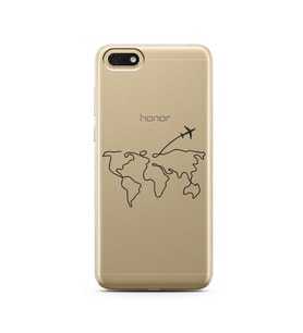 Çizgi Harita Tasarımlı Süper Şeffaf Silikon Telefon Kılıfı Huawei Honor 7s - y5 