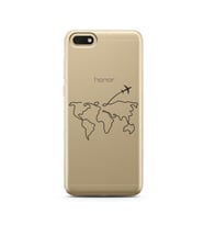 Çizgi Harita Tasarımlı Süper Şeffaf Silikon Telefon Kılıfı Huawei Honor 7s - y5 
