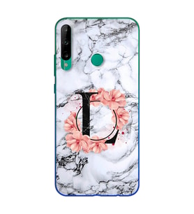 Mermer Çiçekli Harf Tasarım Süper Şeffaf Silikon Telefon Kılıfı Huawei P40 Lite 