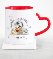 BK Gift Kişiye Özel Mesleki Harita Mühendisi Kırmızı Kalpli Kupa Bardak  1