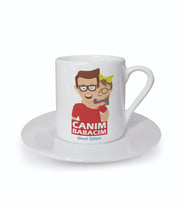 Kişiye Özel Canım Babam Tasarımlı Türk Kahvesi Fincanı