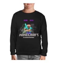 Minecraft - Survival of the Fittest Siyah Çocuk Sweatshirt