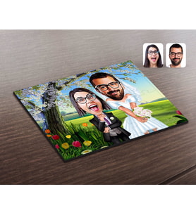 BK Gift Kişiye Özel Sevgililer Karikatürlü Ahşap Puzzle-16