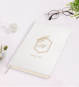 BK Gift Kişiye Özel Baş Harf İsim Tasarımlı Beyaz Defter-6