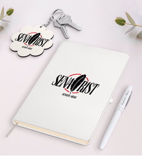 BK Gift Kişiye Özel Senarist Beyaz Defter Kalem ve Anahtarlık Hediye Seti-2 (Model 1)