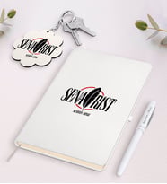 BK Gift Kişiye Özel Senarist Beyaz Defter Kalem ve Anahtarlık Hediye Seti-2 (Model 1)