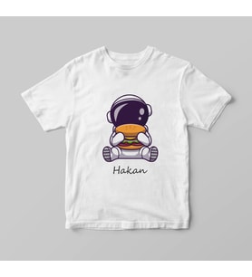 Astronot Uzay Tişörtü Kişiye Özel (Büyük - Çocuk)