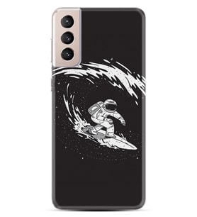 Kılıfland Samsung Galaxy S21 Kılıf Silikon Resimli Kapak Astronaut Surf Stok 266