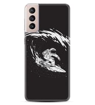 Kılıfland Samsung Galaxy S21 Kılıf Silikon Resimli Kapak Astronaut Surf Stok 266