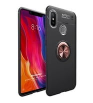 Microsonic Xiaomi Mi 8 Kılıf Kickstand Ring Holder Siyah Rose