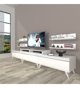 Decoraktiv Ekoflex 270r Mdf Retro Tv Ünitesi Tv Sehpası (Beyaz)